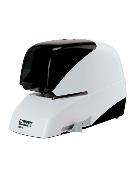 Grapadora rapid 5050e electrica blanco negro capacidad 50 hojas usa grapas casete 5050 Grapadora rapid 5050e electrica blanco negro capacidad 50 hojas usa grapas casete 5050