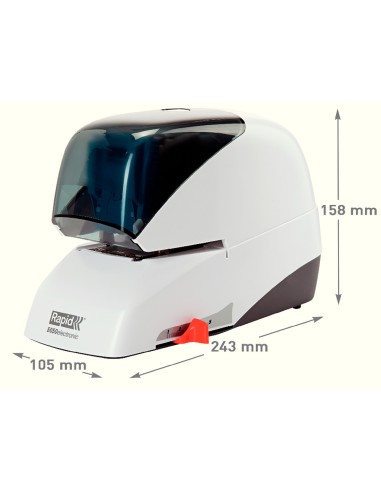 Grapadora rapid 5050e electrica blanco negro capacidad 50 hojas usa grapas casete 5050