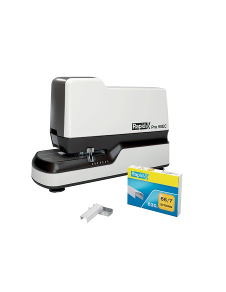 Grapadora rapid pro 90ec electrica blanco capacidad 50 hojas usa grapas n 66 y n 44 Grapadora rapid pro 90ec electrica blanco capacidad 50 hojas usa grapas n 66 y n 44