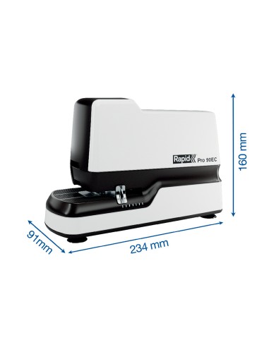 Grapadora rapid pro 90ec electrica blanco capacidad 50 hojas usa grapas n 66 y n 44