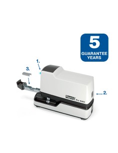Grapadora rapid pro 90ec electrica blanco capacidad 50 hojas usa grapas n 66 y n 44