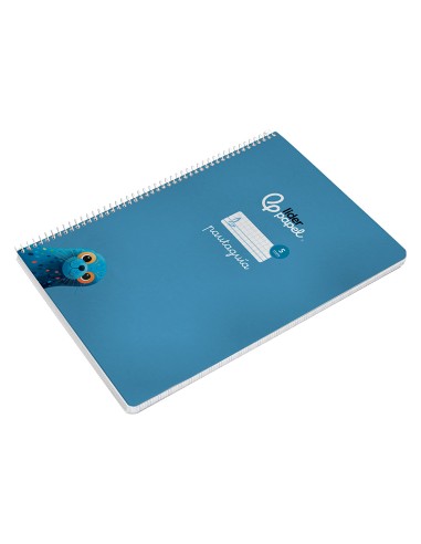 Cuaderno espiral liderpapel di n a4 pautaguia tapa blanda 80h 75 gr cuadro pautado 5mm color azul