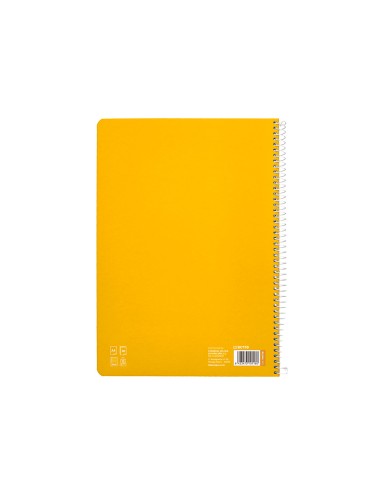 Cuaderno espiral liderpapel di n a4 pautaguia tapa blanda 80h 75 gr cuadro pautado 5mm color amarillo