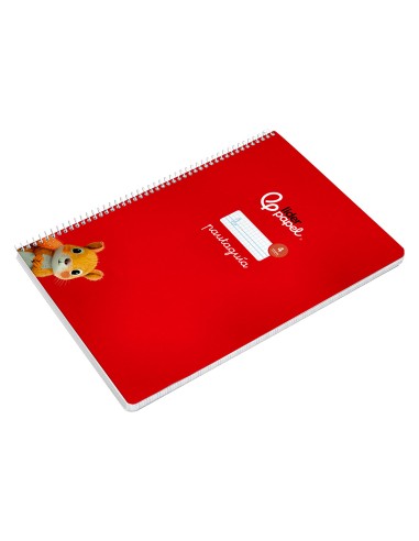 Cuaderno espiral liderpapel di n a4 pautaguia tapa blanda 80h 75 gr cuadro pautado 4mm color rojo