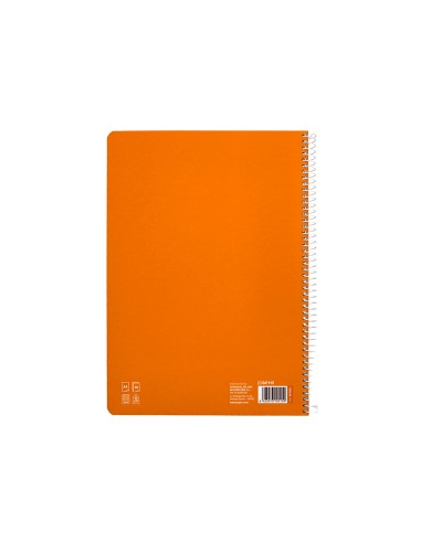 Cuaderno espiral liderpapel di n a4 pautaguia tapa blanda 80h 75 gr cuadro pautado 4mm color naranja