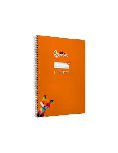 Cuaderno espiral liderpapel di n a4 pautaguia tapa blanda 80h 75 gr cuadro pautado 4mm color naranja