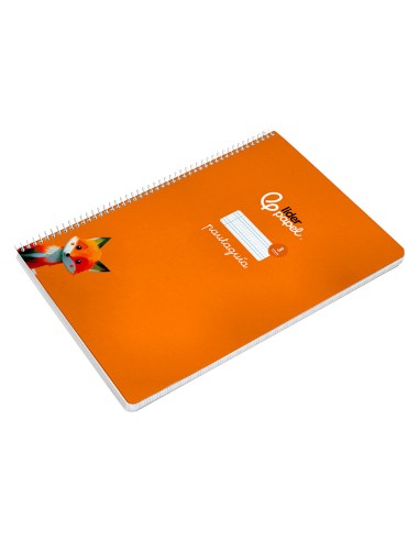 Cuaderno espiral liderpapel di n a4 pautaguia tapa blanda 80h 75 gr cuadro pautado 4mm color naranja