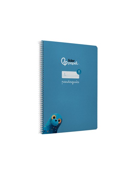 Cuaderno espiral liderpapel di n a4 pautaguia tapa blanda 80h 75 gr cuadro pautado 4mm color azul