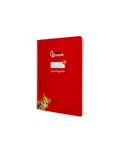 Cuaderno espiral liderpapel di n a4 pautaguia tapa blanda 80h 75 gr cuadro pautado 25mm color rojo