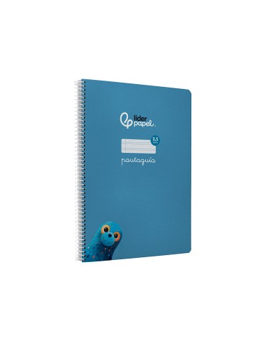 Cuaderno espiral liderpapel di n a4 pautaguia tapa blanda 80h 75 gr cuadro pautado 25mm color azul