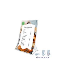 Expositor sobremesa archivo 2000 plegable pet 100 reciclable din a5 vertical transparente 90x150x210 mm