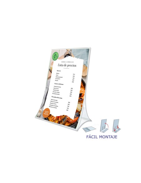 Expositor sobremesa archivo 2000 plegable pet 100 reciclable din a4 vertical transparente 105x210x300 mm