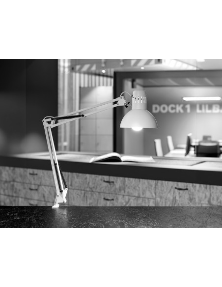 Lampara de escritorio maul study con pinza color blanco 170x440x350 mm Lampara de escritorio maul study con pinza color blanco 170x440x350 mm