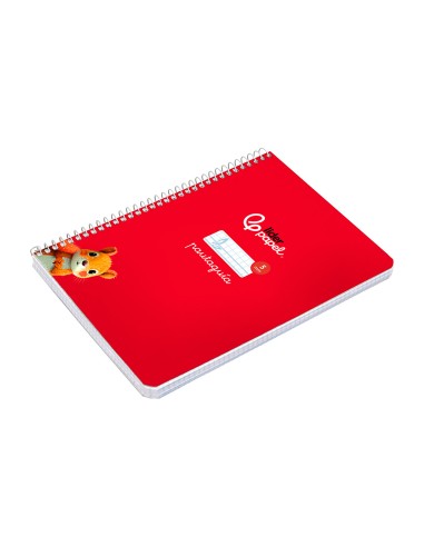 Cuaderno espiral liderpapel di n a5 pautaguia tapa dura 80h 90 gr cuadro pautado 5mm color rojo