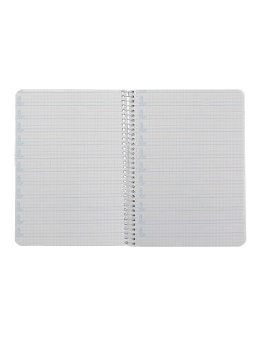 Cuaderno espiral liderpapel di n a5 pautaguia tapa dura 80h 90 gr cuadro pautado 4mm color lila