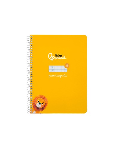 Cuaderno espiral liderpapel di n a5 pautaguia tapa dura 80h 90 gr cuadro pautado 4mm color amarillo