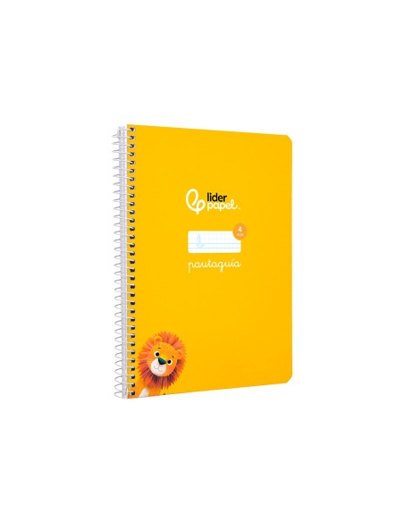Cuaderno espiral liderpapel di n a5 pautaguia tapa dura 80h 90 gr cuadro pautado 4mm color amarillo