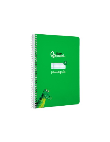 Cuaderno espiral liderpapel di n a5 pautaguia tapa dura 80h 90 gr cuadro pautado 3mm color verde