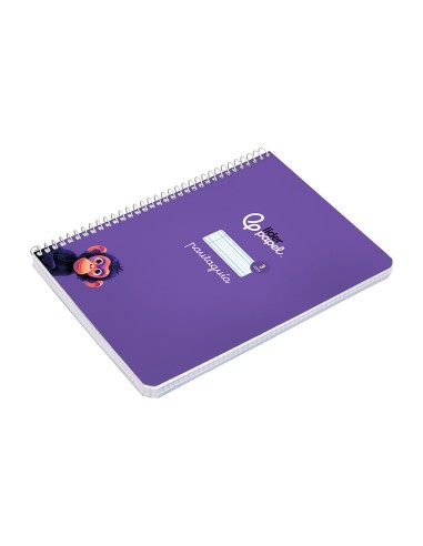 Cuaderno espiral liderpapel di n a5 pautaguia tapa dura 80h 90 gr cuadro pautado 3mm color lila