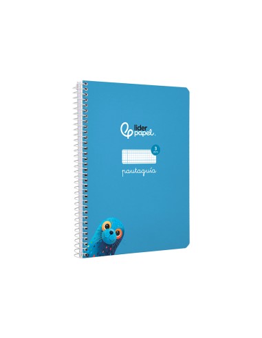 Cuaderno espiral liderpapel di n a5 pautaguia tapa dura 80h 90 gr cuadro pautado 3mm color azul