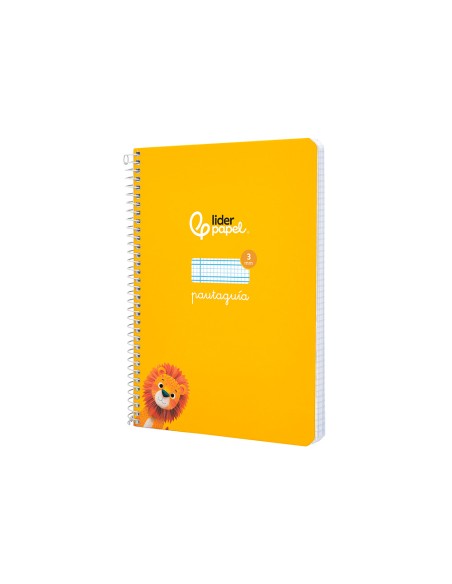 Cuaderno espiral liderpapel di n a5 pautaguia tapa dura 80h 90 gr cuadro pautado 3mm color amarillo