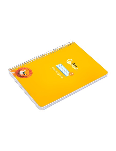 Cuaderno espiral liderpapel di n a5 pautaguia tapa dura 80h 90 gr cuadro pautado 3mm color amarillo