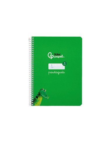 Cuaderno espiral liderpapel di n a5 pautaguia tapa blanda 40h 75 gr cuadro pautado 4mm color verde