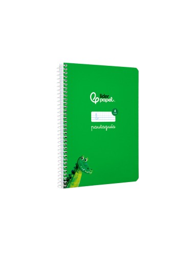 Cuaderno espiral liderpapel di n a5 pautaguia tapa blanda 40h 75 gr cuadro pautado 4mm color verde