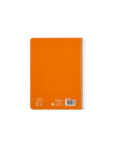Cuaderno espiral liderpapel di n a5 pautaguia tapa blanda 40h 75 gr cuadro pautado 4mm color naranja