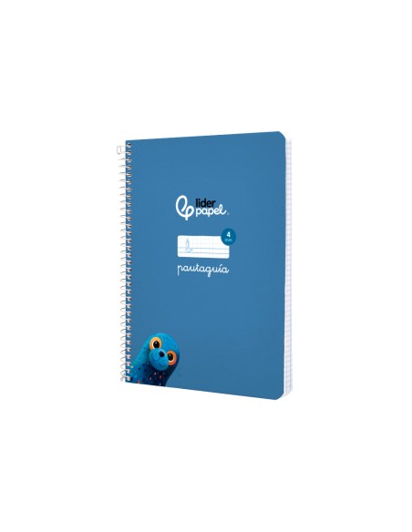 Cuaderno espiral liderpapel di n a5 pautaguia tapa blanda 40h 75 gr cuadro pautado 4mm color azul