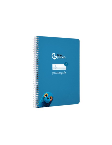 Cuaderno espiral liderpapel di n a5 pautaguia tapa blanda 40h 75 gr cuadro pautado 4mm color azul