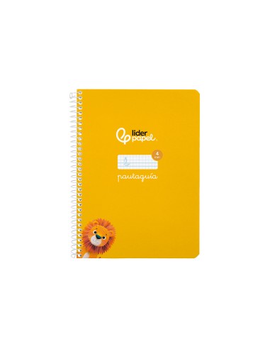 Cuaderno espiral liderpapel di n a5 pautaguia tapa blanda 40h 75 gr cuadro pautado 4mm color amarillo