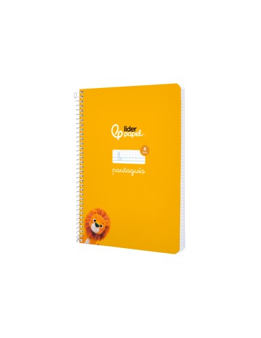 Cuaderno espiral liderpapel di n a5 pautaguia tapa blanda 40h 75 gr cuadro pautado 4mm color amarillo