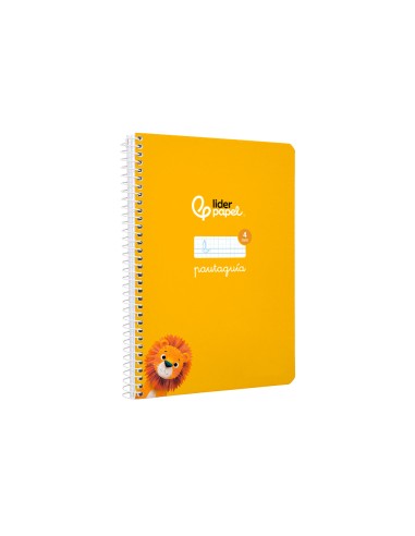 Cuaderno espiral liderpapel di n a5 pautaguia tapa blanda 40h 75 gr cuadro pautado 4mm color amarillo
