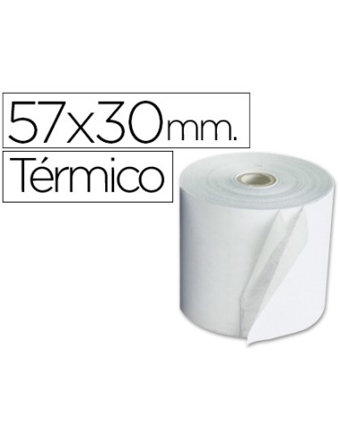 Rollo sumadora termico 57 mm ancho x 30 mm diametro papel 58 gr