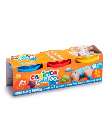 Pasta de modelar carioca baby dough bote 75 g set de 3 colores surtidos Pasta de modelar carioca baby dough bote 75 g set de 3 colores surtidos