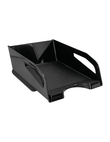 Bandeja sobremesa plastico q connect gran capacidad con asa negro opaco 386x270x115mm