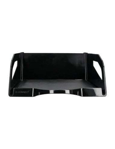 Bandeja sobremesa plastico q connect gran capacidad con asa negro opaco 386x270x115mm