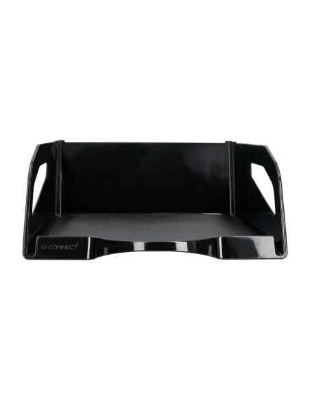 Bandeja sobremesa plastico q connect gran capacidad con asa negro opaco 386x270x115mm