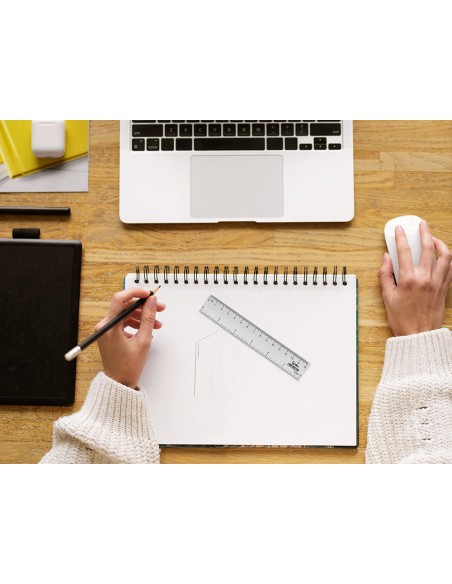 Regla liderpapel plastico cristal 15 cm