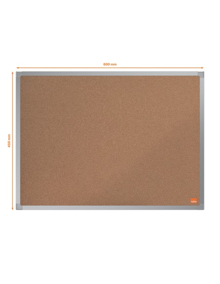Pizarra corcho nobo essence marco aluminio 600x450 mm