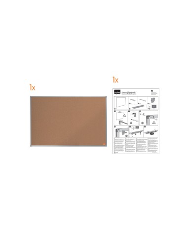 Pizarra corcho nobo essence marco aluminio 600x450 mm