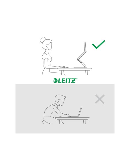 Soporte para portatil leitz ajustable en altura color blanco 253x258x45 mm