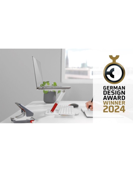 Soporte para portatil leitz ajustable en altura color blanco 253x258x45 mm