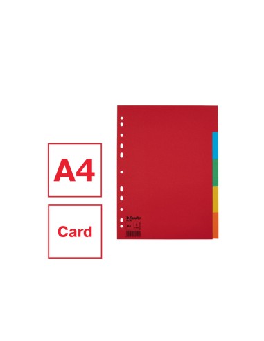 Separadores esselte din a4 cartulina 150 gr 1 5 multitaladro multicolor