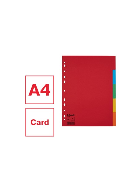 Separadores esselte din a4 cartulina 150 gr 1 5 multitaladro multicolor