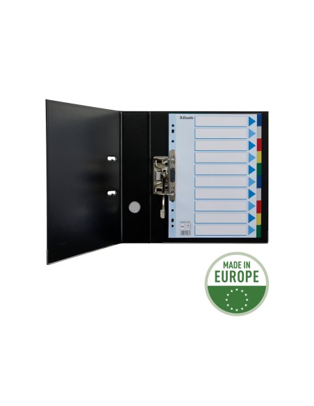 Separadores esselte din a4 polipropileno 10 posiciones multitaladro con cartulina indice color