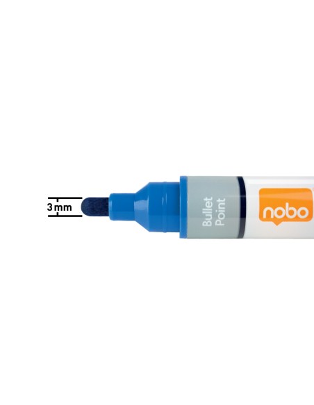 Rotulador nobo para pizarra blanca tinta liquida punta conica 3 mm azul caja de 10 unidades
