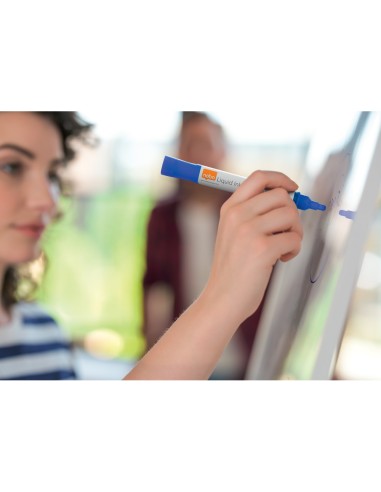 Rotulador nobo para pizarra blanca tinta liquida punta conica 3 mm azul caja de 10 unidades