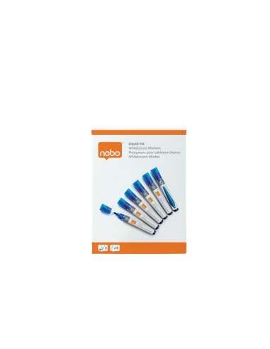 Rotulador nobo para pizarra blanca tinta liquida punta conica 3 mm azul caja de 10 unidades